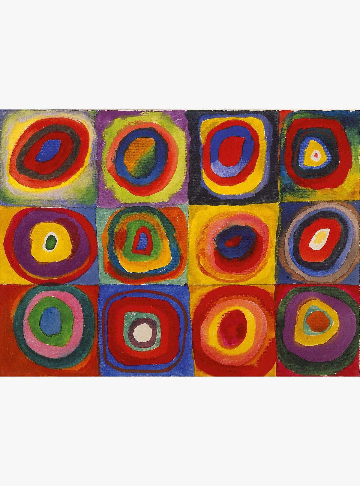 Kleurenstudie: Vierkanten met concentrische cirkels van Wassily Kandinsky, het originele kunstwerk achter de sokken