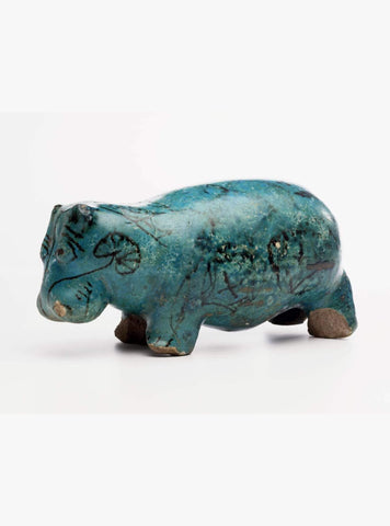 Standing Hippopotamus Figurine – Black